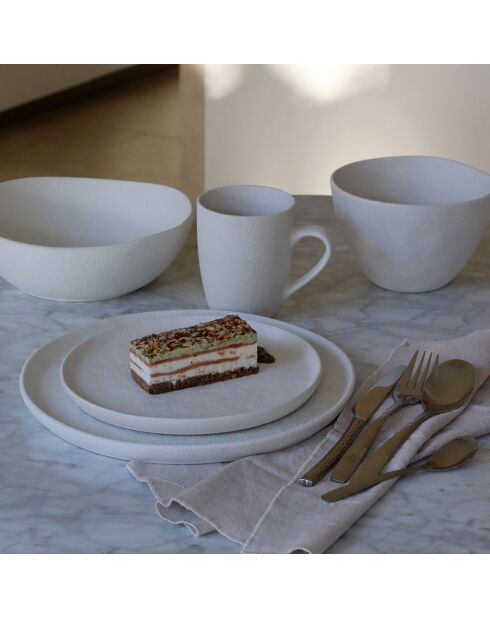 6 Bols Snowstack blanc mat - D.15 cm