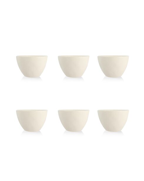 6 Bols Snowstack blanc mat - D.15 cm