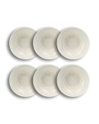 6 Assiettes creuses en Porcelaine Urus bleu/blanc - D.20 cm