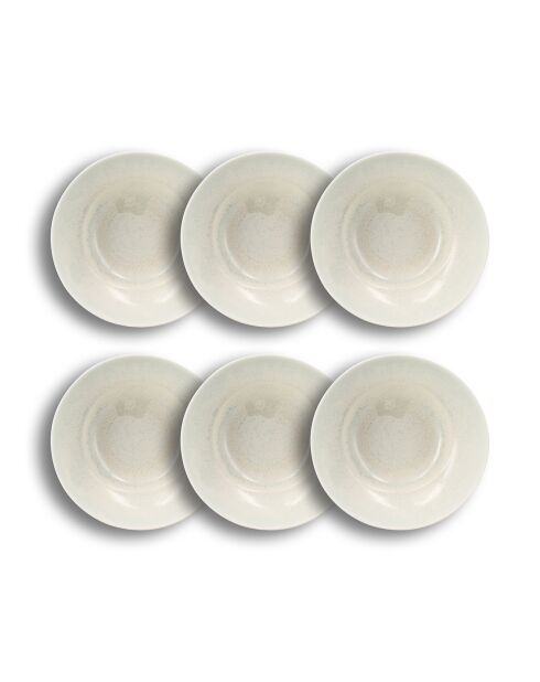 6 Assiettes creuses en Porcelaine Urus bleu/blanc - D.20 cm