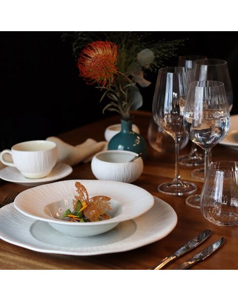 6 Bols Urus en Porcelaine bleu/blanc - D. 10 cm