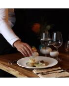 6 Assiettes plates Urus beige/blanc - D.31 cm