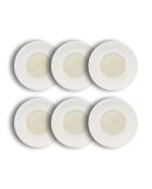 6 Assiettes plates Urus beige/blanc - D.31 cm