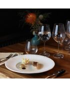 6 Assiettes creuses en Porcelaine Urus beige/blanc - D.28.5 cm