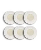 6 Assiettes creuses en Porcelaine Urus beige/blanc - D.28.5 cm