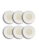 6 Assiettes creuses en Porcelaine Urus beige/blanc - D.20 cm