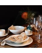 6 Assiettes creuses en Porcelaine Urus beige/blanc - D.20 cm