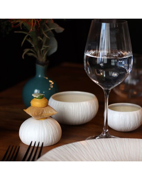 6 Bols en Porcelaine Urus beige/blanc - D.8 cm