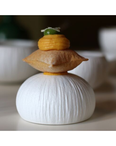 6 Bols en Porcelaine Urus beige/blanc - D.8 cm