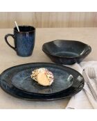 6 Assiettes plates Costa bleues - D.28 cm