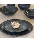 6 Assiettes dessert en grès Costa bleues - D.21 cm