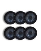 6 Coupelles en grès Costa bleues - 19.5x4.5 cm