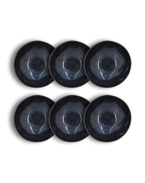 6 Coupelles en grès Costa bleues - 19.5x4.5 cm