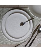 6 Assiettes plates Snowstack blanches - D.27 cm