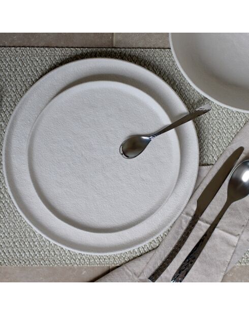 6 Assiettes plates Snowstack blanches - D.27 cm