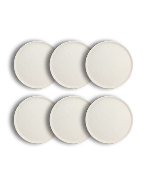 6 Assiettes plates Snowstack blanches - D.27 cm