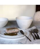 6 Assiettes plates Snowstack blanches - D.27 cm