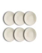 6 Assiettes creuses en grès Snowstack blanc mat - D.21 cm