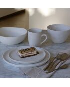6 Assiettes à dessert en grès Snowstack blanc mat - D.21 cm