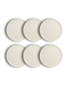6 Assiettes à dessert en grès Snowstack blanc mat - D.21 cm