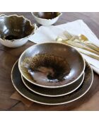 6 Assiettes en Porcelaine Cates Saturne marron - D.21 cm