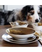 6 Assiettes en Porcelaine Cates Saturne marron - D.21 cm