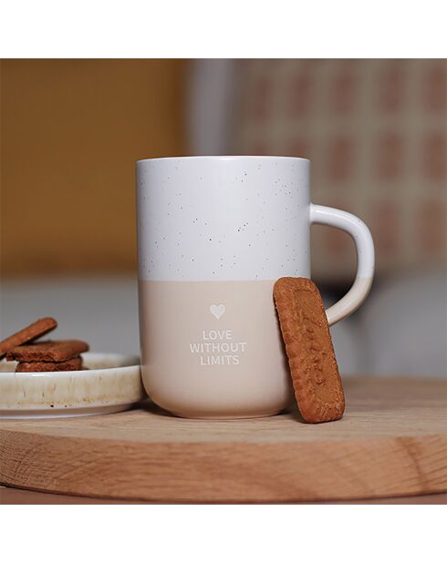 Mug love without limits blanc/beige - 580 ml