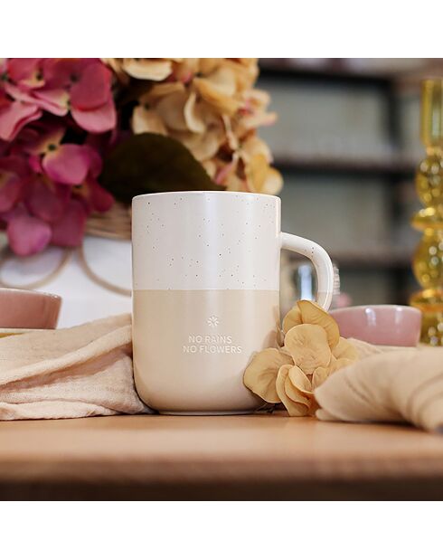 Mug no rains no flowers blanc/beige - 580 ml
