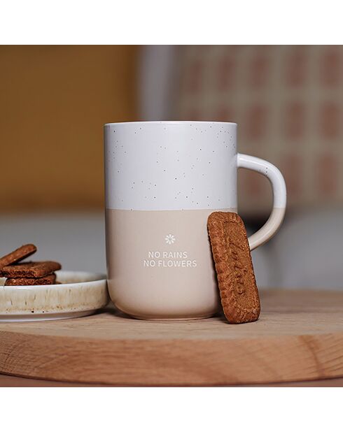 Mug no rains no flowers blanc/beige - 580 ml