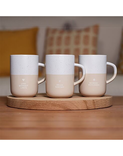 Mug no rains no flowers blanc/beige - 580 ml