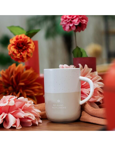 Mug no rains no flowers blanc/beige - 580 ml