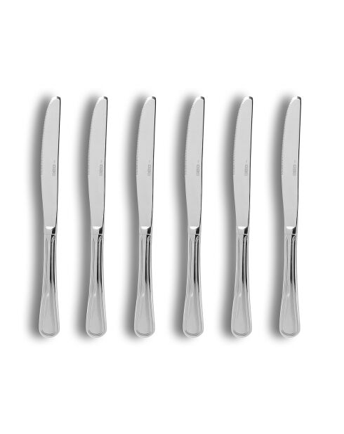 6 Couteaux de table Filla gris - 24 cm