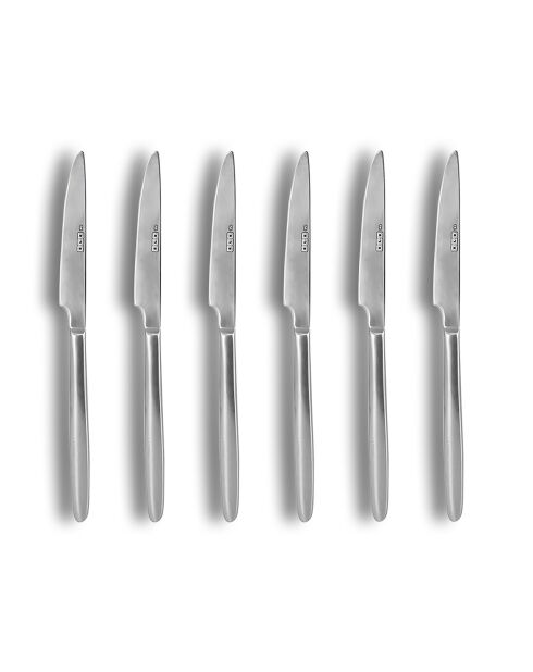 6 Couteaux de table Athena gris -23 cm
