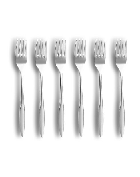 6 Fourchettes de table Athena grises - 21 cm