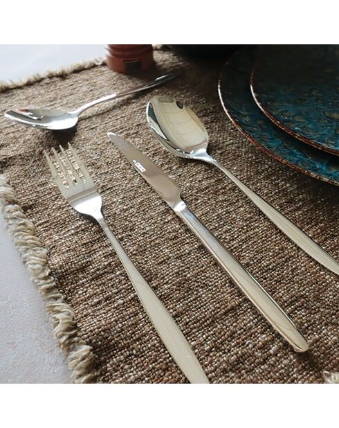 6 Cuillères à café athena grises - 14 cm