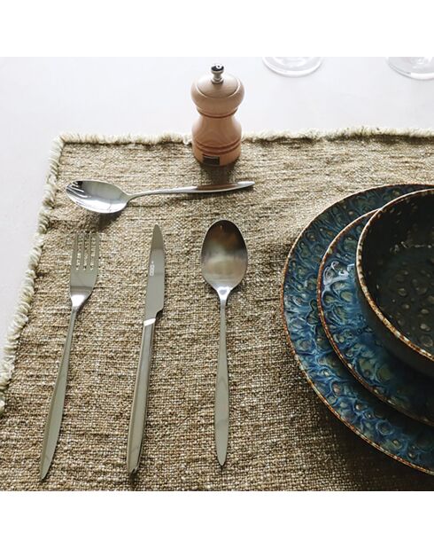 6 Cuillères à café athena grises - 14 cm