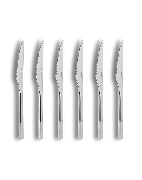 6 naturgraue Steakmesser - D.21,5 cm