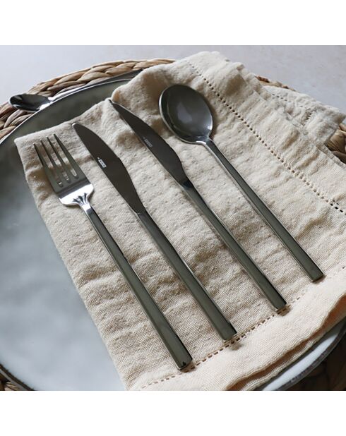 6 naturgraue Steakmesser - D.21,5 cm