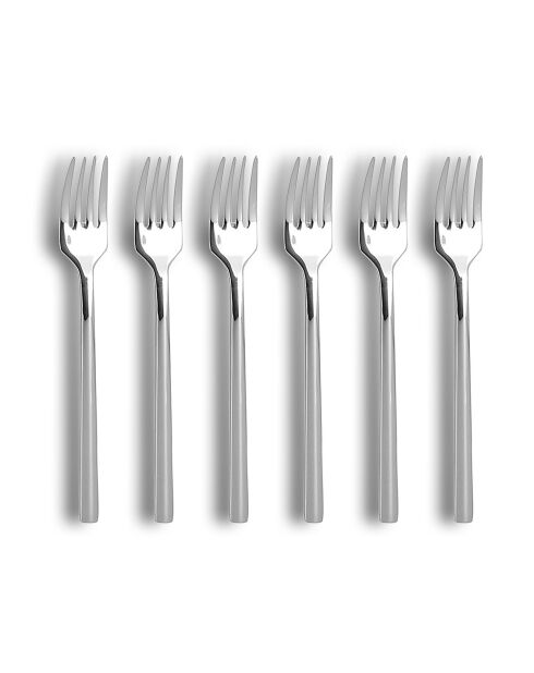 6 Fourchettes à dessert Nature grises - 18 cm