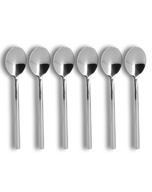 6 Cuillères à Dessert grises - 18 cm