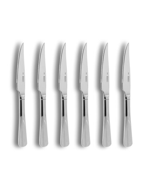 6 Couteaux à steak Ares gris - 20.5 cm