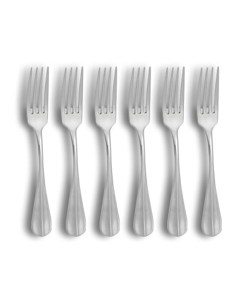 6 Fourchettes de table Arès grises - 20.5 cm