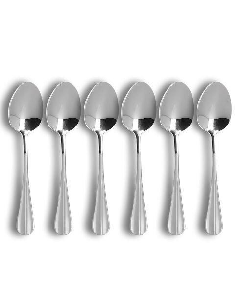 6 Cuillères à dessert Arès grises -D 18.5 cm