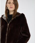 Manteau en fausse fourrure Milor chocolat