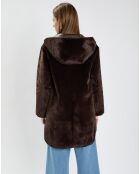 Manteau en fausse fourrure Milor chocolat