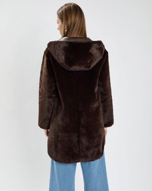 Manteau en fausse fourrure Milor chocolat