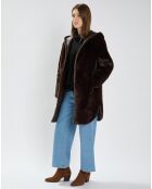 Manteau en fausse fourrure Milor chocolat