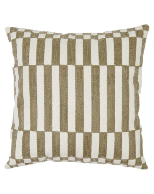 Housse de coussin brodé Cancun lin - 45x45 cm