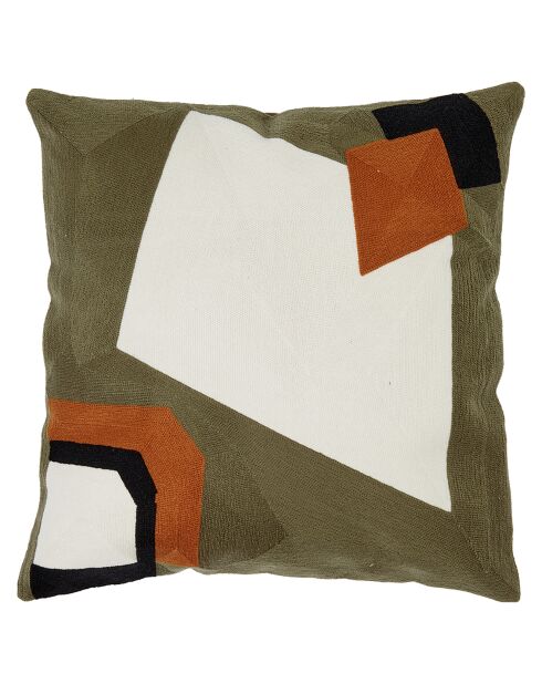 Housse de coussin brodé Nagoya kaki - 45x45 cm