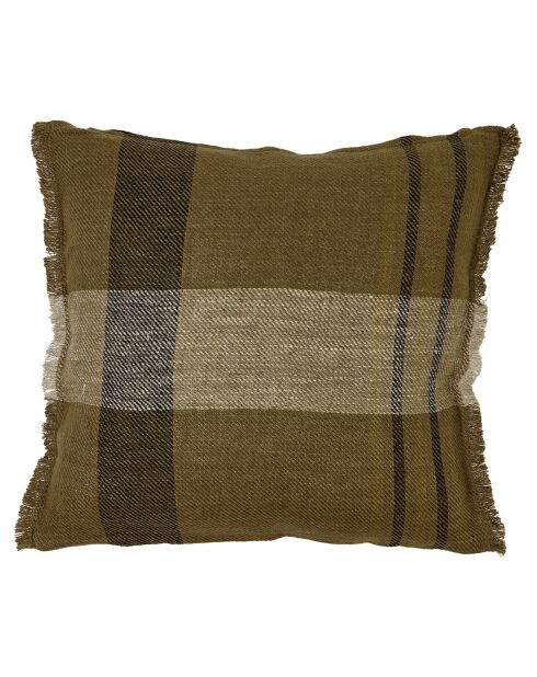 Housse de coussin 100% Lin Aalborg kaki - 45x45 cm